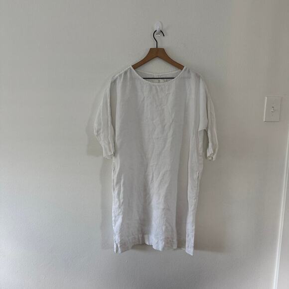 not Perfect Linen Women's White 100% Linen Dress Size Small - Picture 2 of 4